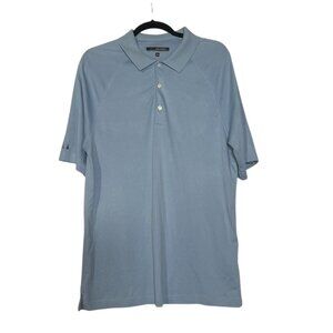 Greg Norman Polo Shirt Blue Golf Summer Size Medium Preppy Classic